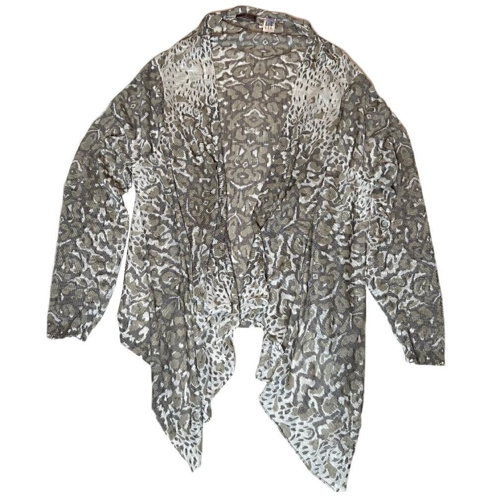 Cullen Neutral Leopard Print Open Front Semi Shee… - image 1